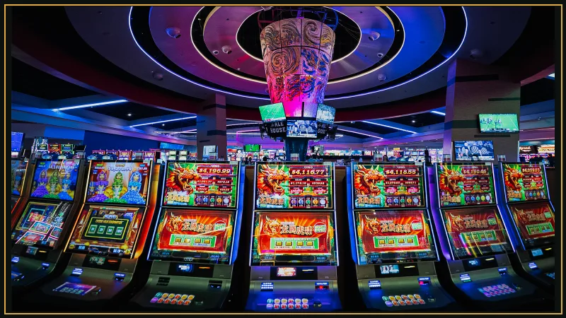 Modern electronic casino terminal with multiple game options and touchscreen controls